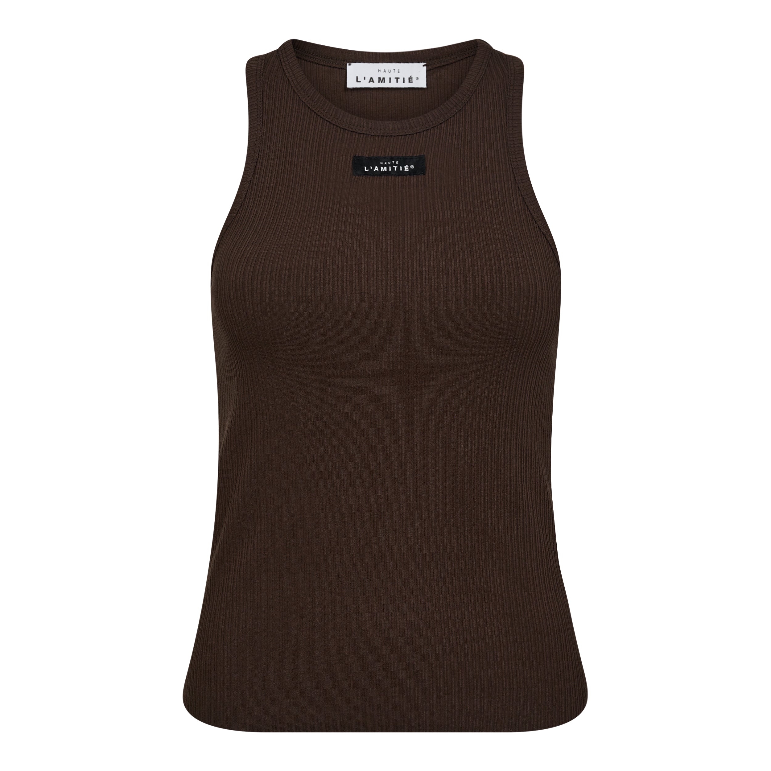 Haute L'amitié Tanktop Rib Mocca Tops