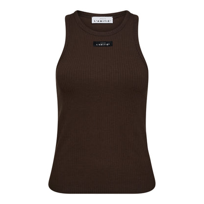 Haute L'amitié Tanktop Rib Mocca Tops