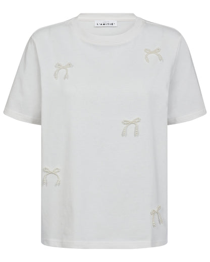 Haute L'amitié Pearl Bow T-Shirt T-shirt