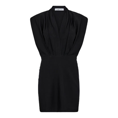 Haute L'amitié L'Egance Crop Drape Dress Black Jurken