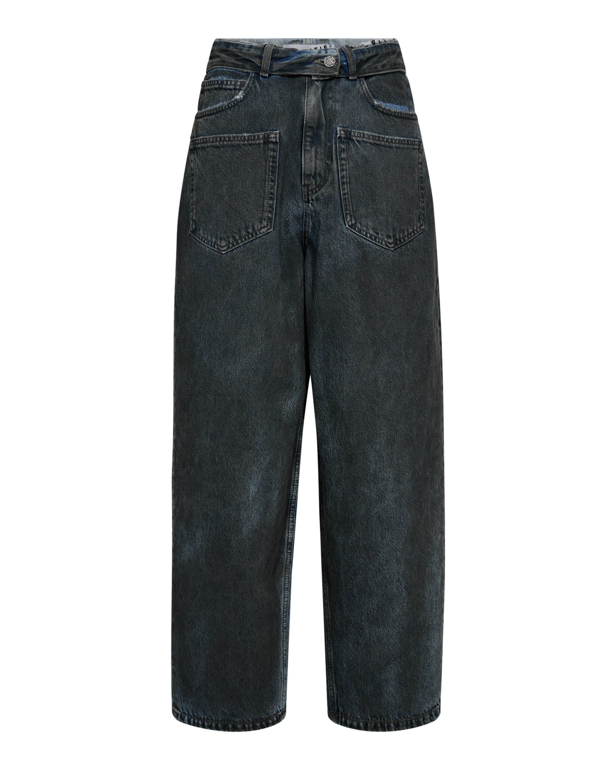 Haute L'amitié Jeans Flip Waist Pocket Black Jeans