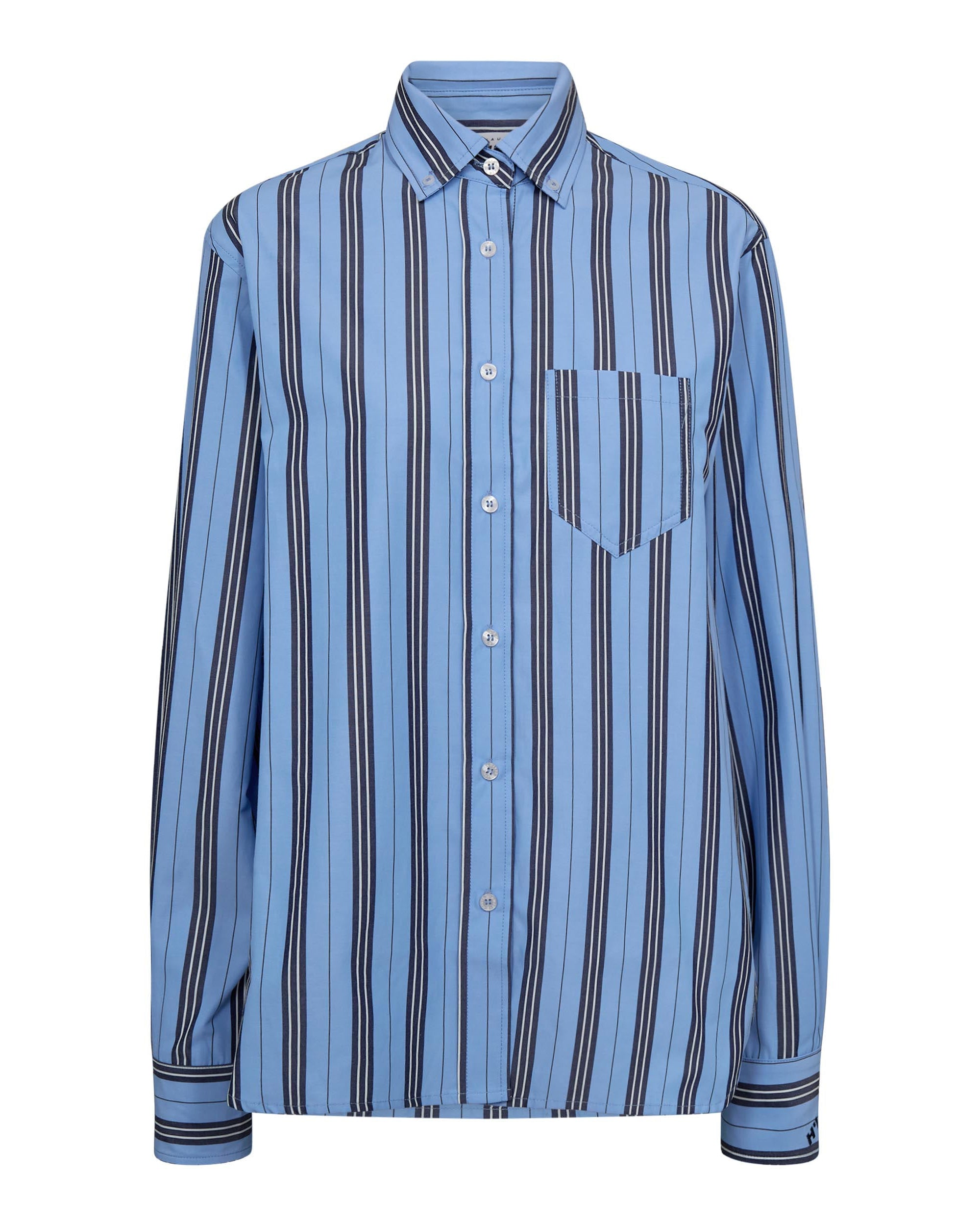 Haute L'amitié Down Stripe Blouse Blue Navy Stripe Blouses