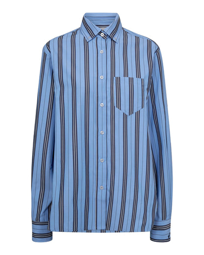 Haute L'amitié Down Stripe Blouse Blue Navy Stripe Blouses