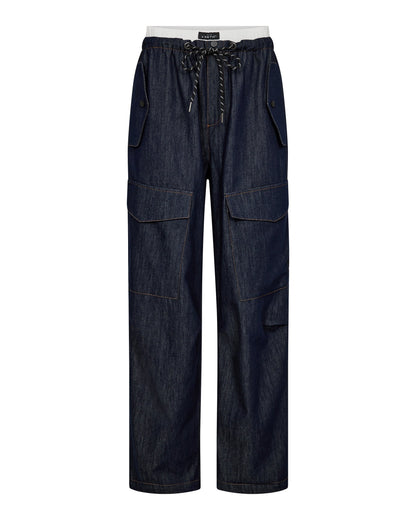 Haute L'amitié Denim Cargo Pull On Tall Jeans Dark Denim Jeans