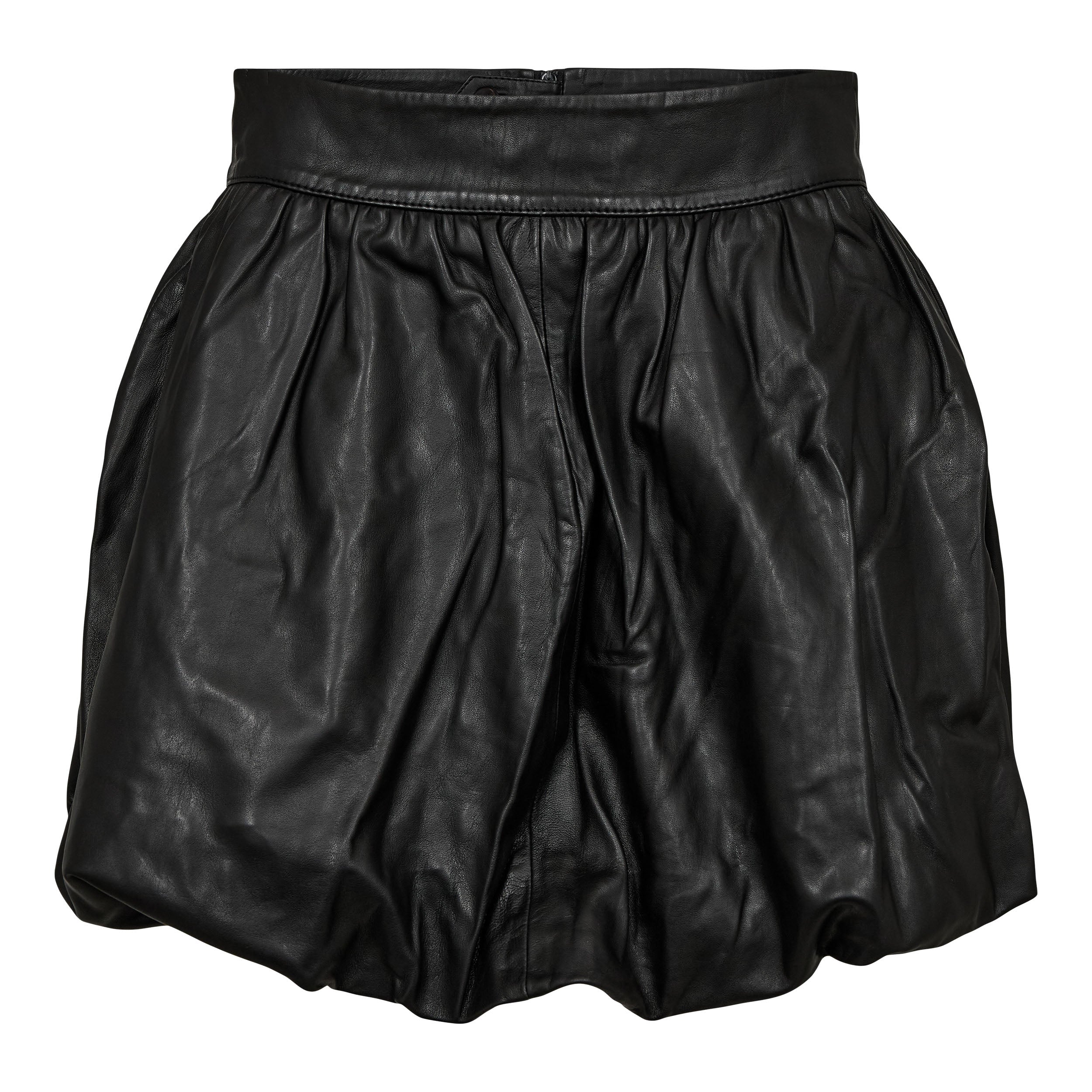 Haute L'amitié Balloon Leather Skirt Black Rokken