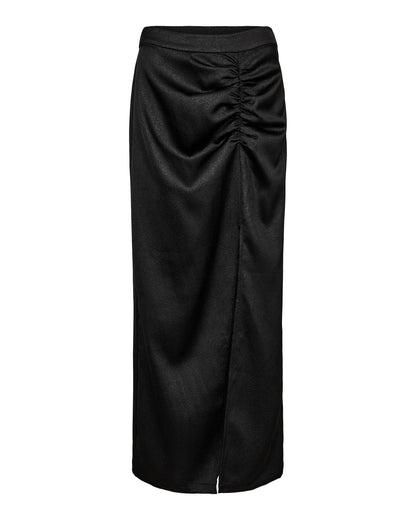 Haute L'amitié Chrisse Drape Slit Skirt Black Rokken