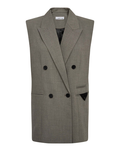 Haute L'amitié Nicole Triangle Tailor Vest Beige Melange Blazers & Jasjes