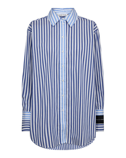 Haute L'amitié Lark Mix Stripe Shirt White Blue Blouses