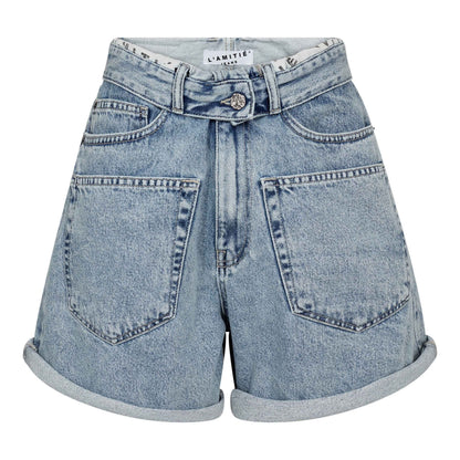 Haute L'amitié Flip Waist Shorts Bleached Denim