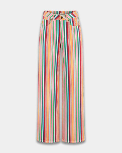 Harper & Yve Mayra Broek Multi Stripe Orange