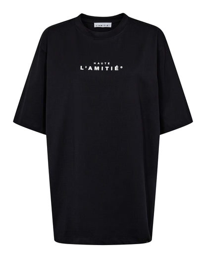 Haute L'amitié Crew Rub Print T-Shirt Black