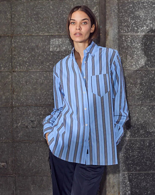 Haute L'amitié Down Stripe Blouse Blouses