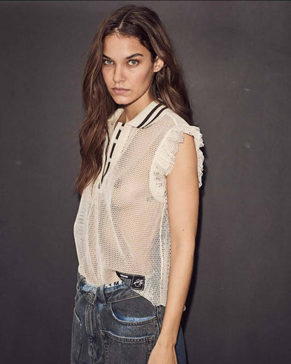 Haute L'amitié Polo Net Frill T-shirts