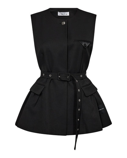 Haute L'amitié Premiere Peplum Belt Vest HL10910