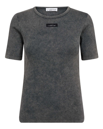 Haute L'amitié Vintage Acid Rib T-Shirt Black Acid Wash
