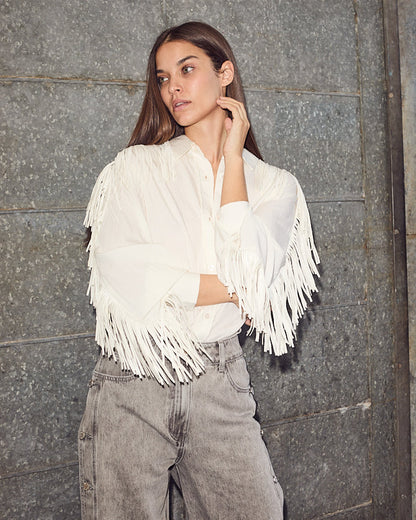 Haute L'amitié Fringe Blouse Blouses