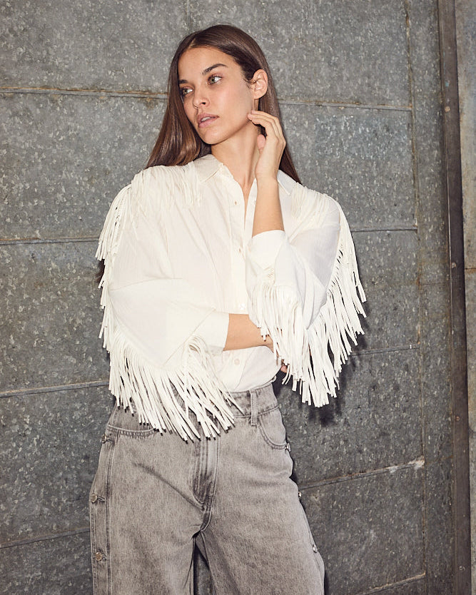 Haute L'amitié Fringe Blouse Blouses