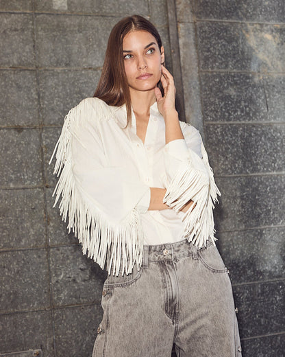 Haute L'amitié Fringe Blouse Blouses