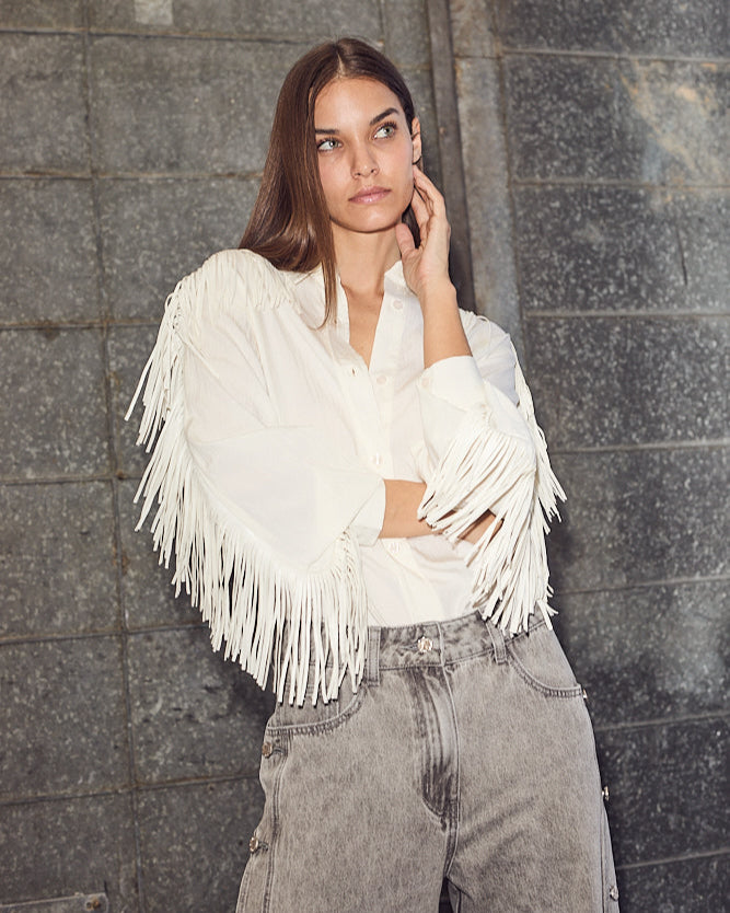 Haute L'amitié Fringe Blouse Blouses