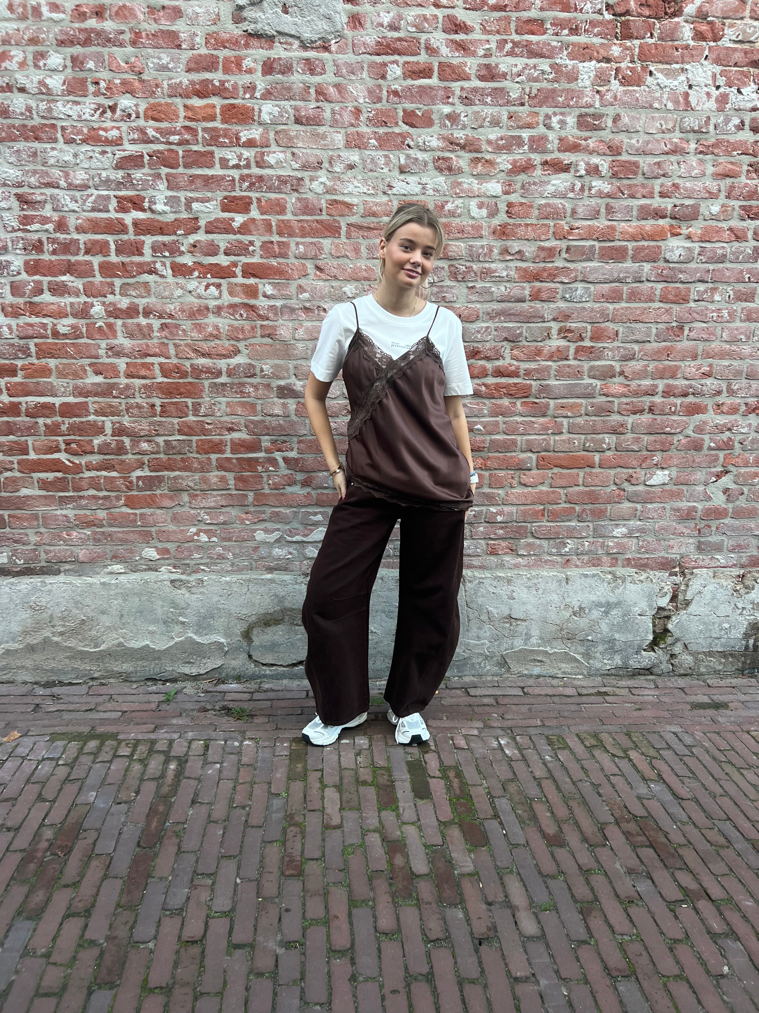 Hej Julie Collection Brown Barrel Jeans Jeans