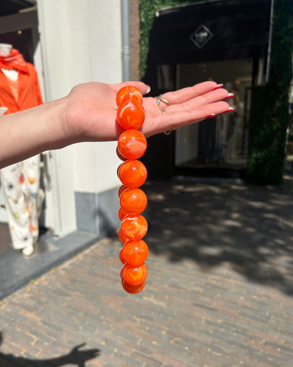 Hej Julie Collection Ballen ketting Oranje 25mm