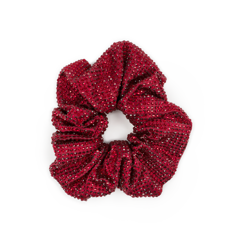 SUI AVA Kelly Crystal Scrunchie Bordeaux Accessoires