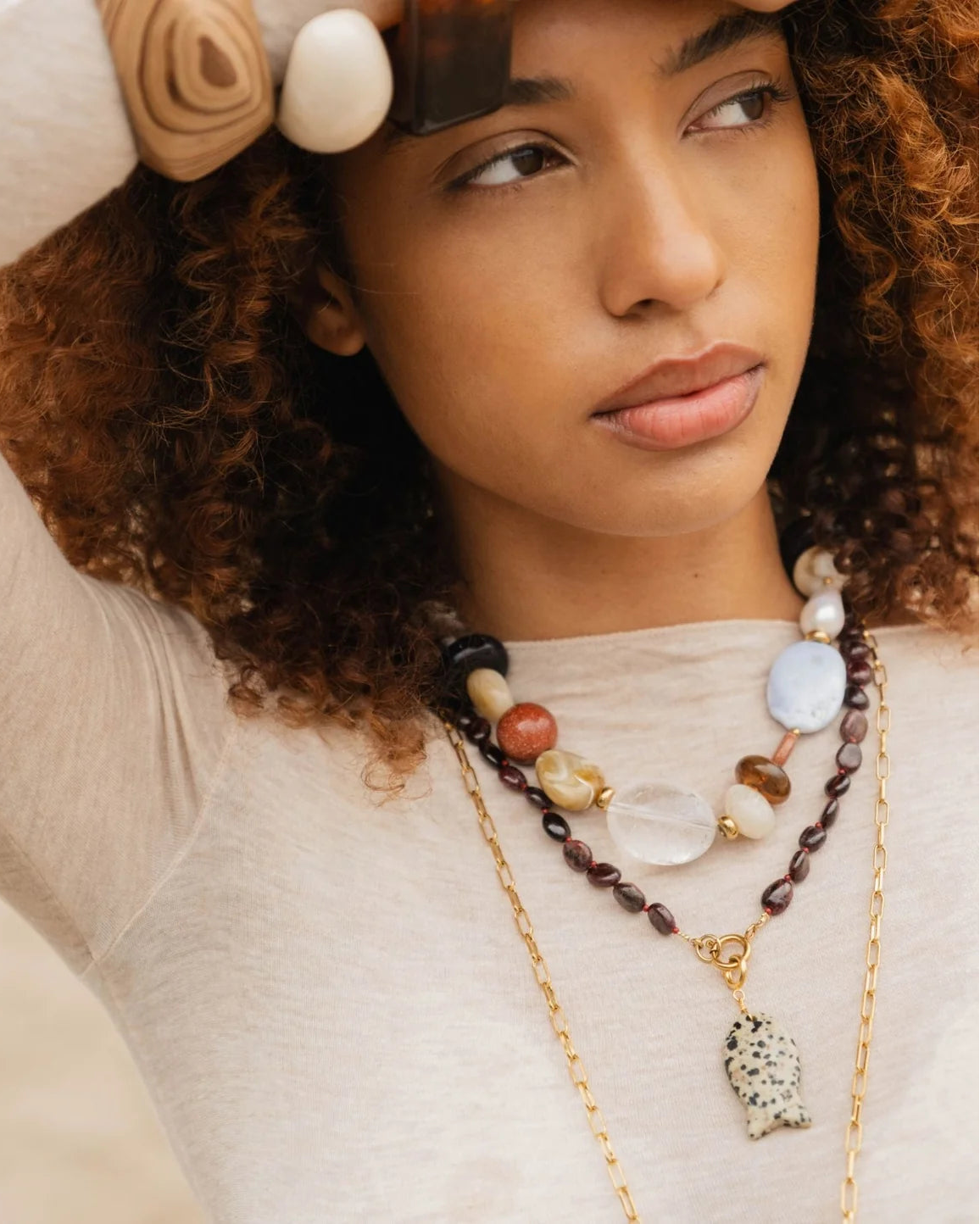 Le Veer Garnet Stone Ketting
