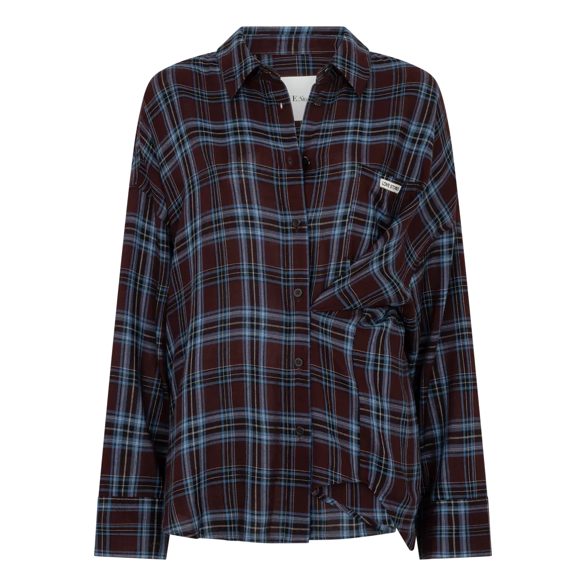 Love Stories Hailey Blouse Bordeaux Check