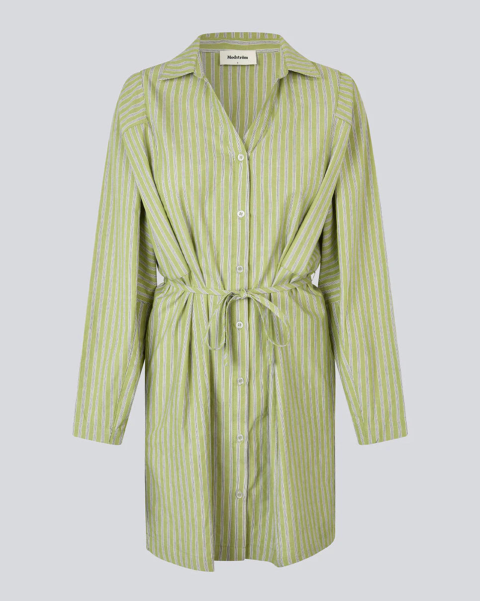 Modström Umeko Jurk Tarragon Stripe Jurken