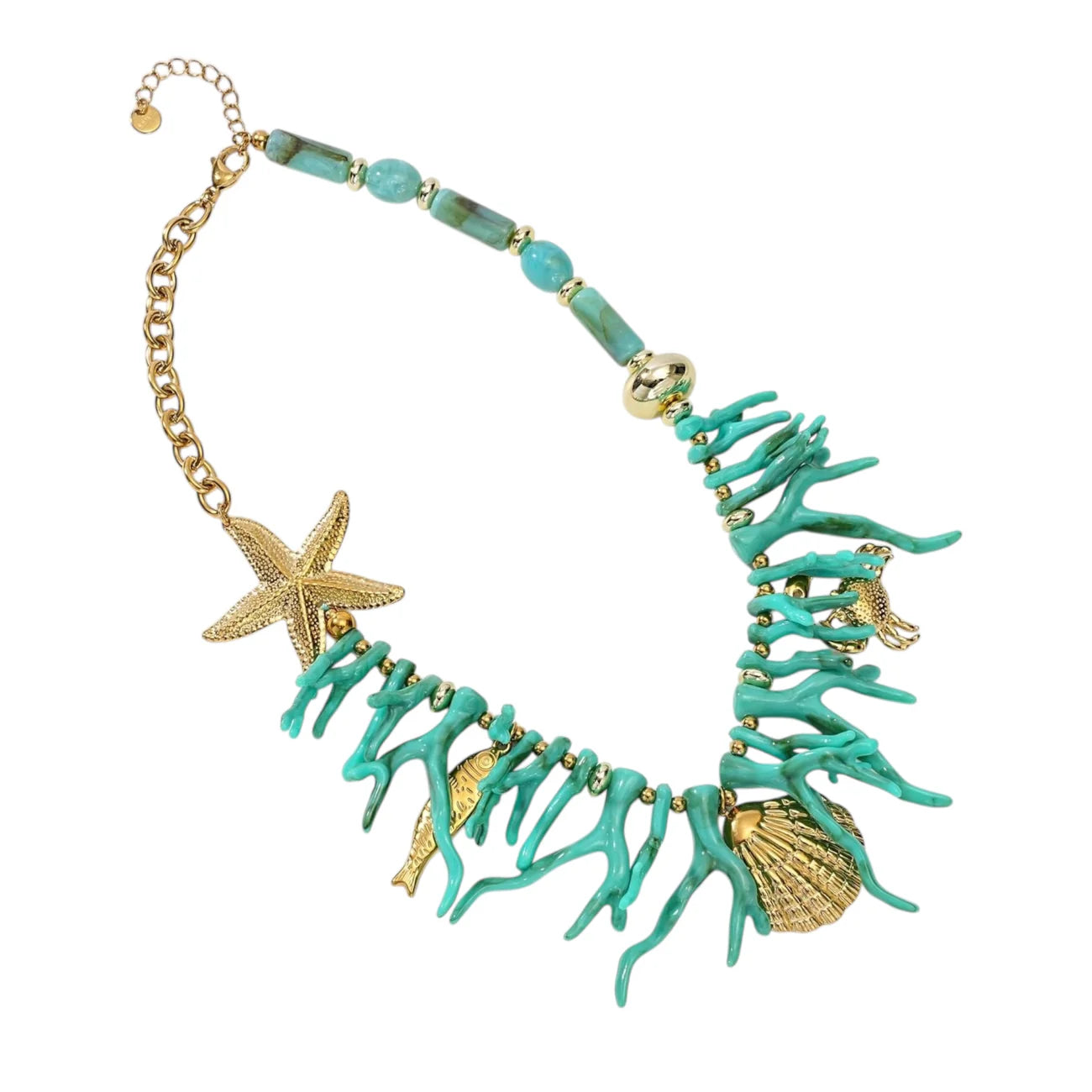 Hej Julie Collection Coral Shell Ketting Teal
