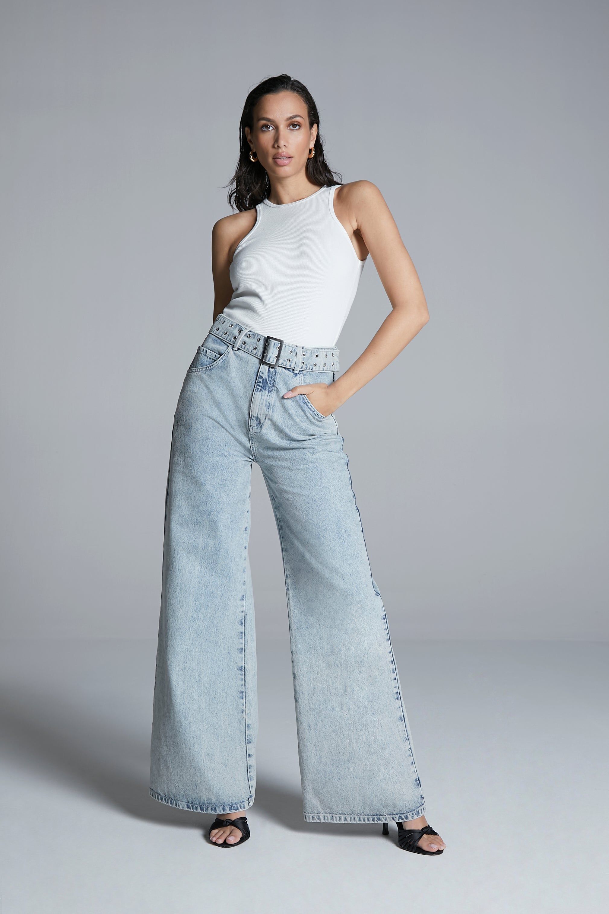 Homage to Denim Jeans Palazzo Flowy Jeans