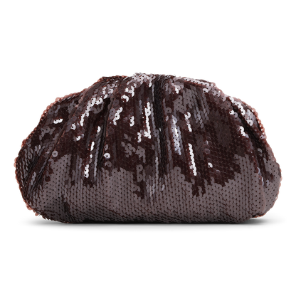SUI AVA Sequin Clutch Bag Dark Brown