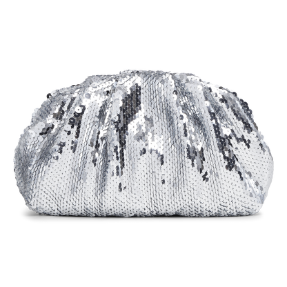 SUI AVA Sequin Clutch Bag Silver