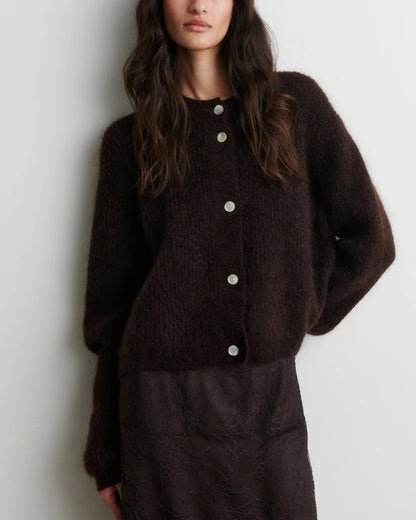 Second Female Andrea Knit Rib LS Cardigan