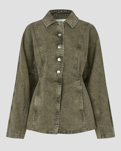 Second Female Jaye Denim Jacket Green Denim