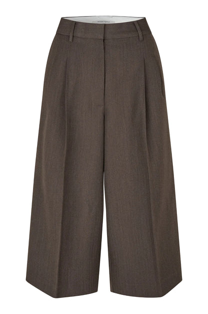 Second Female Riese Shorts Dark Brown Melange