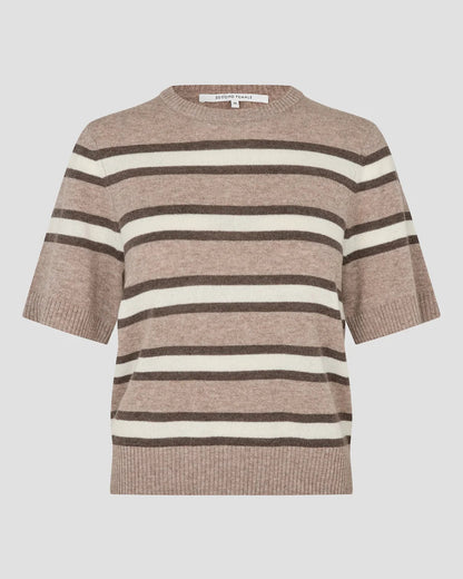 Second Female Vilna Knit SS O-Neck Light Beige Melange