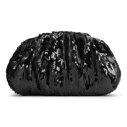 SUI AVA Sequin Clutch Black