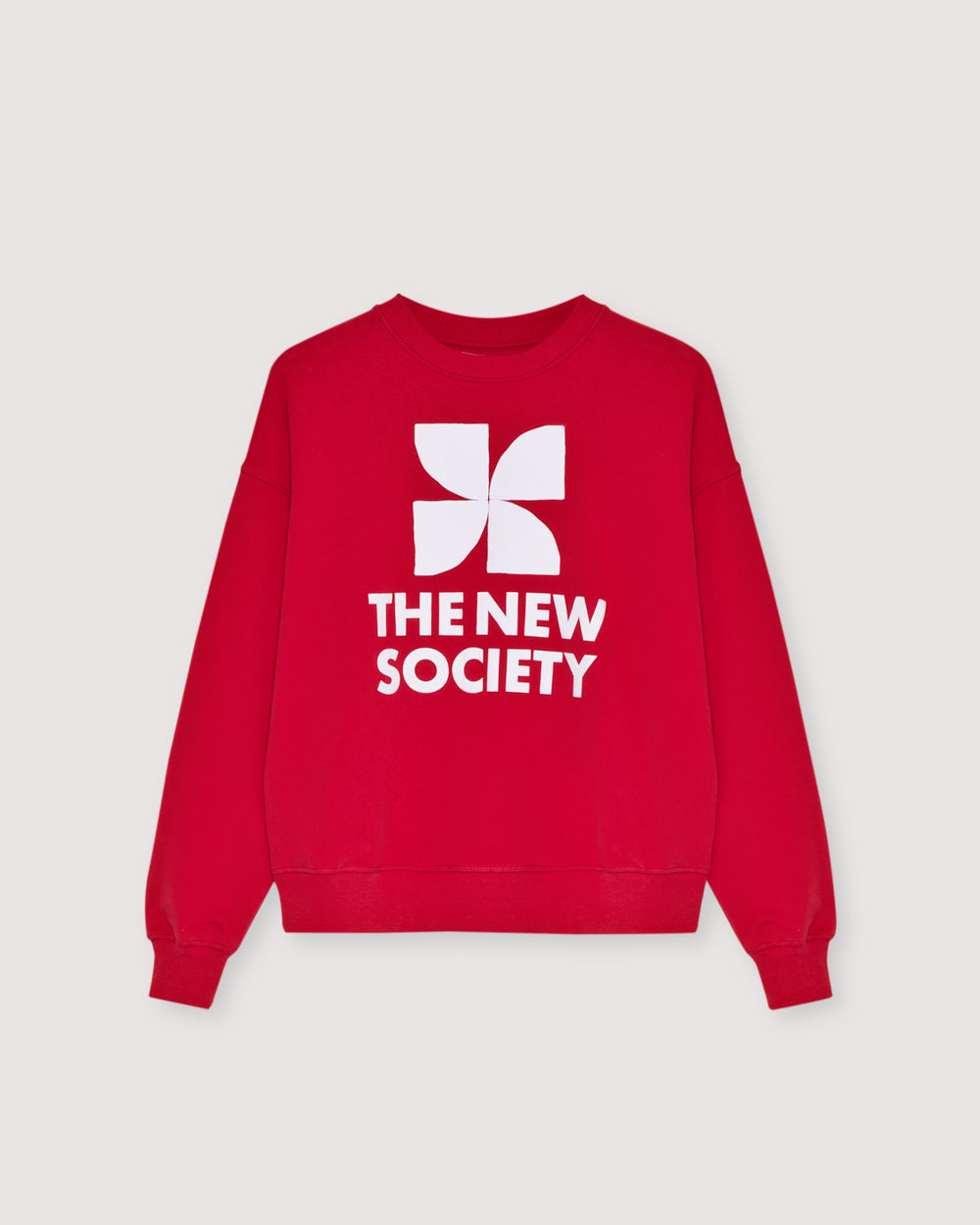 The New Society Logo Sweatshirt Print Tulip Red
