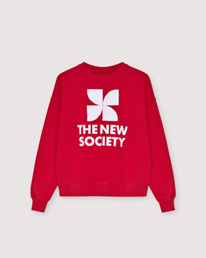 The New Society Logo Sweatshirt Print Tulip Red