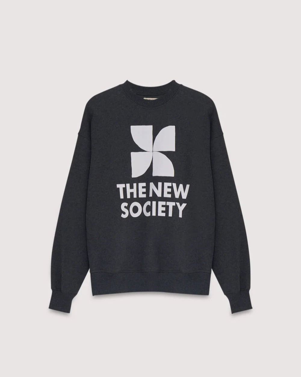 The New Society Logo Sweater Galactic Galactic Grey Melange Truien & Vesten