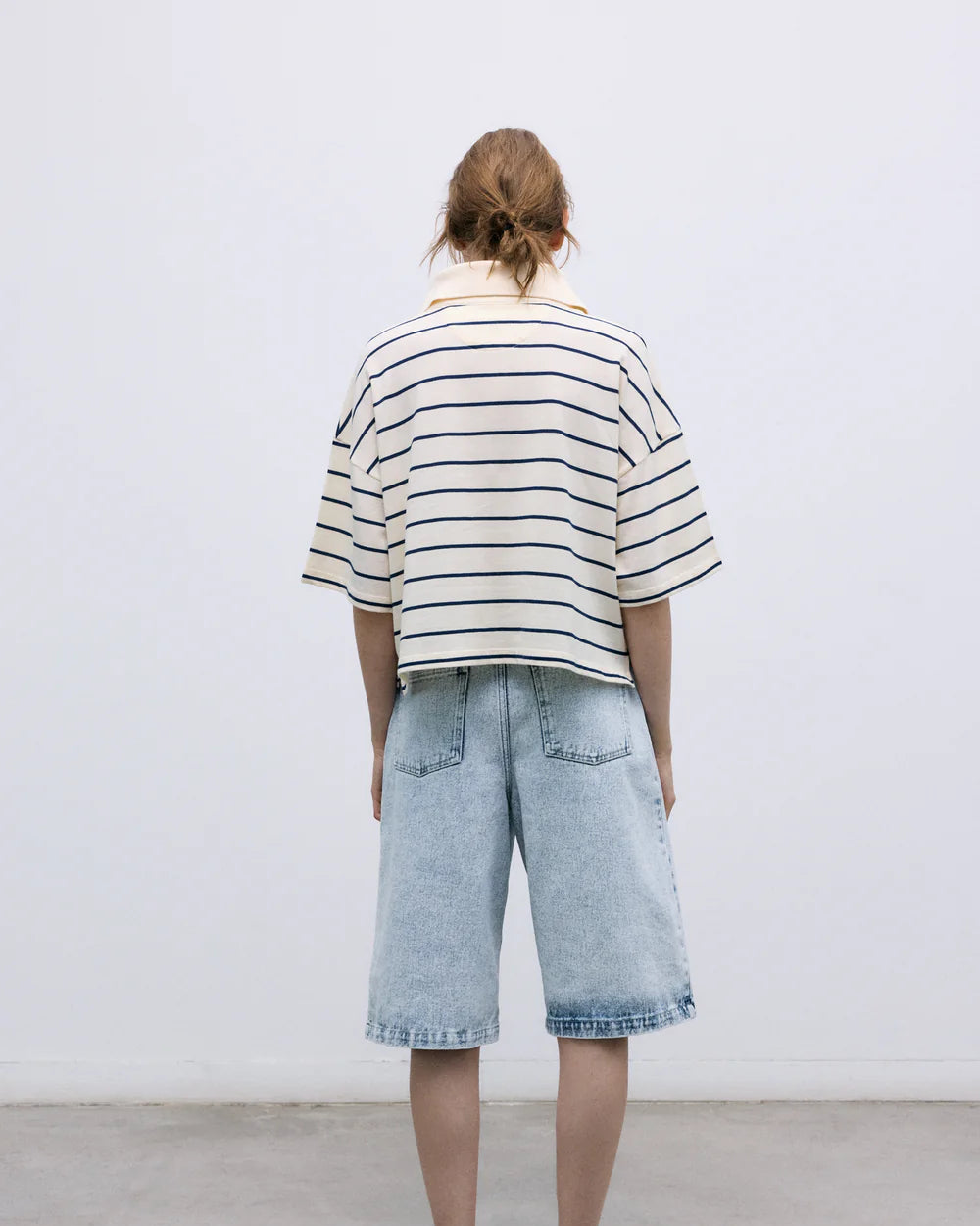 The New Society Bleach Denim Bermuda Broeken