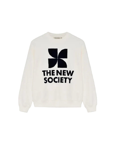 The New Society Logo Sweatshirt Print Ecru