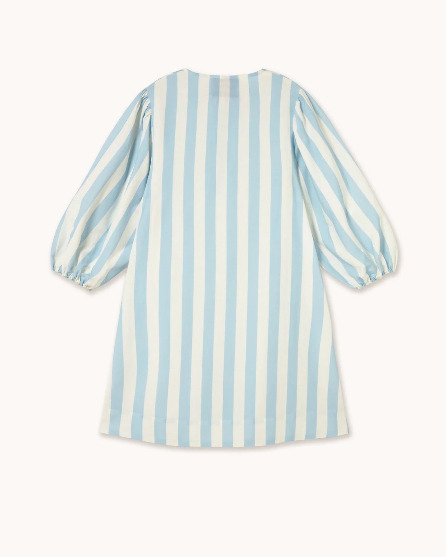 The Tiny Big Sister Wide Stripes Puff Sleeves Dress Jurken