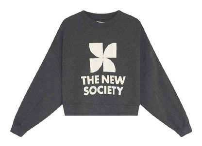 The New Society TNS Logo Woman Sweatshirt Dark Grey Melange