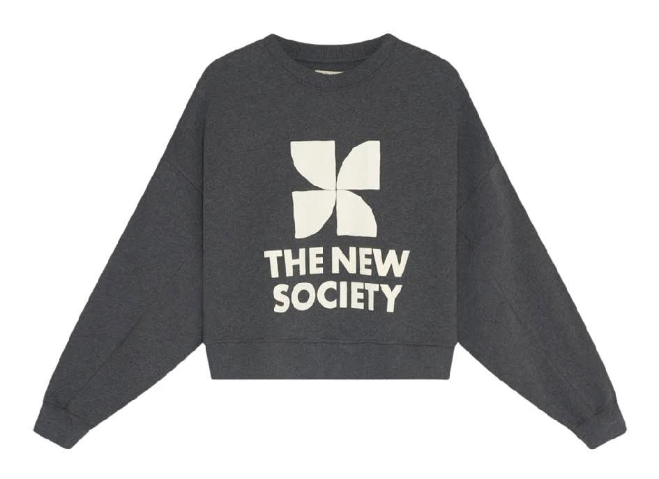 The New Society TNS Logo Woman Sweatshirt Dark Grey Melange