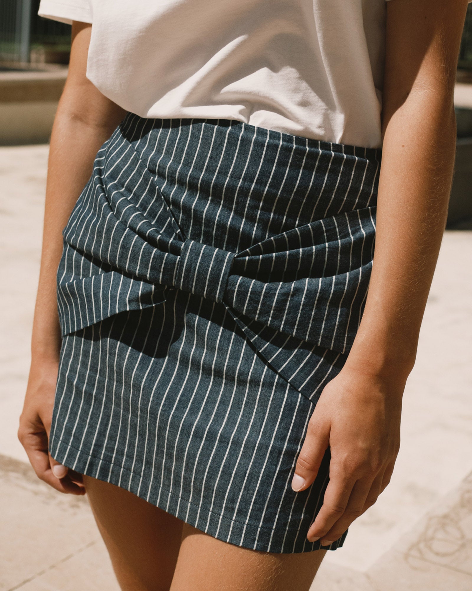 The Tiny Big Sister Striped Mini Skirt - Fijne katoenmix – Hej Julie