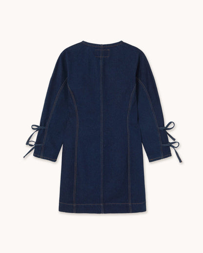 The Tiny Big Sister Lace Denim Mini Dress Jurken