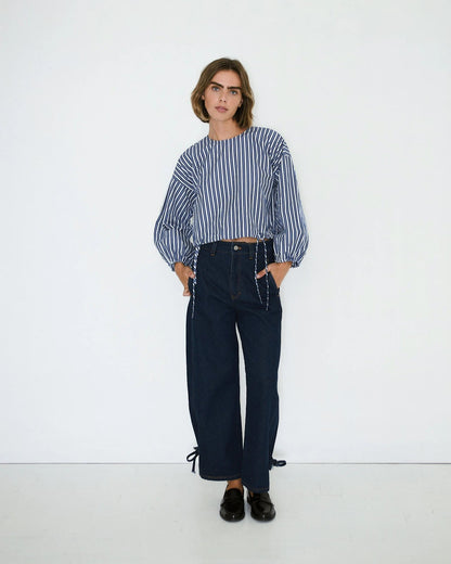 The Tiny Big Sister Lace Cutlines Denim Jeans