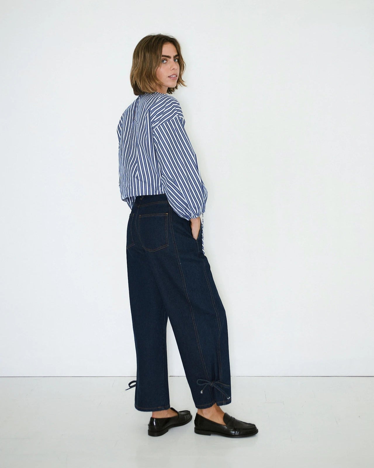 The Tiny Big Sister Lace Cutlines Denim Jeans